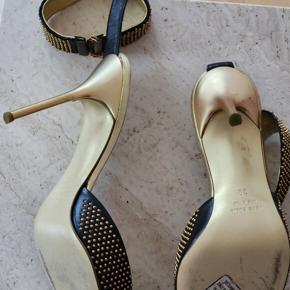 Vintage Roberto Cavalli Studded Ankle Strap heels sz 39 - Picture 9 of 11
